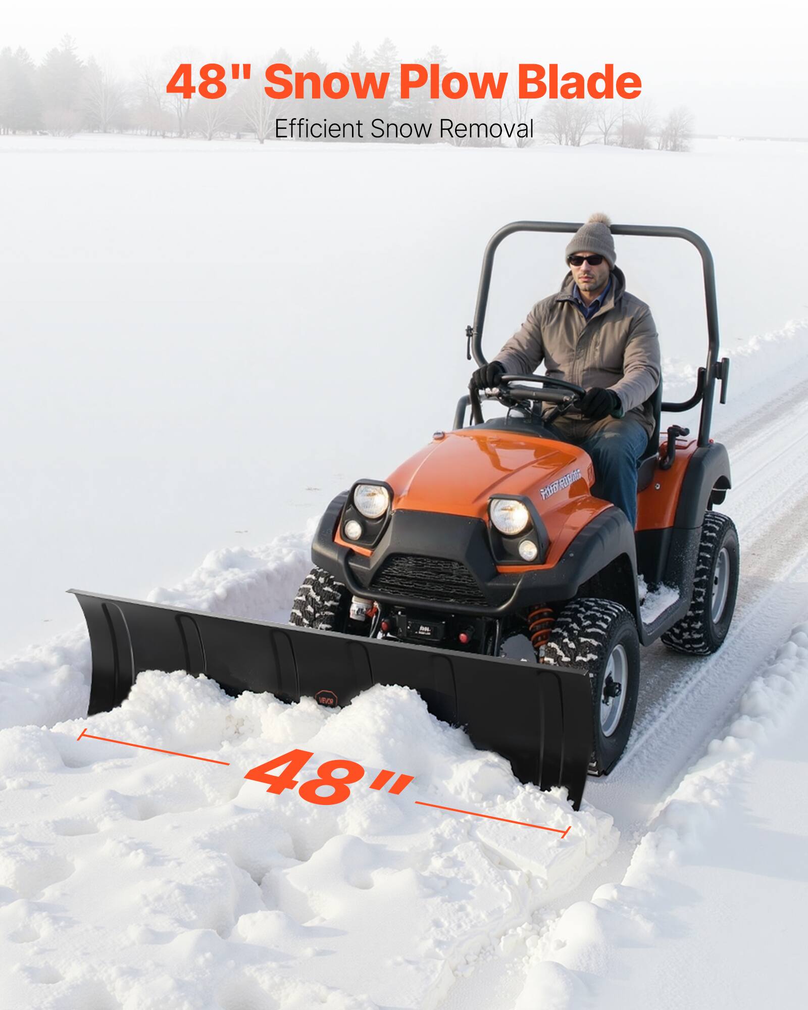 48" Snow Plow Blade  
Efficient Snow Removal
