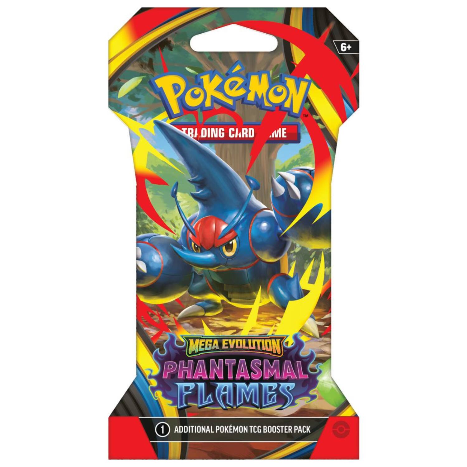 6+ Pokémon Trading Card Game  
Mega Evolution Phantasmal Flames  
1 Additional Pokémon TCG Booster Pack