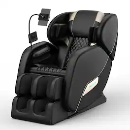 Ropilly - Zero Gravity Massage Chair, Full Body Air Pressure Recliner with Heat - Black