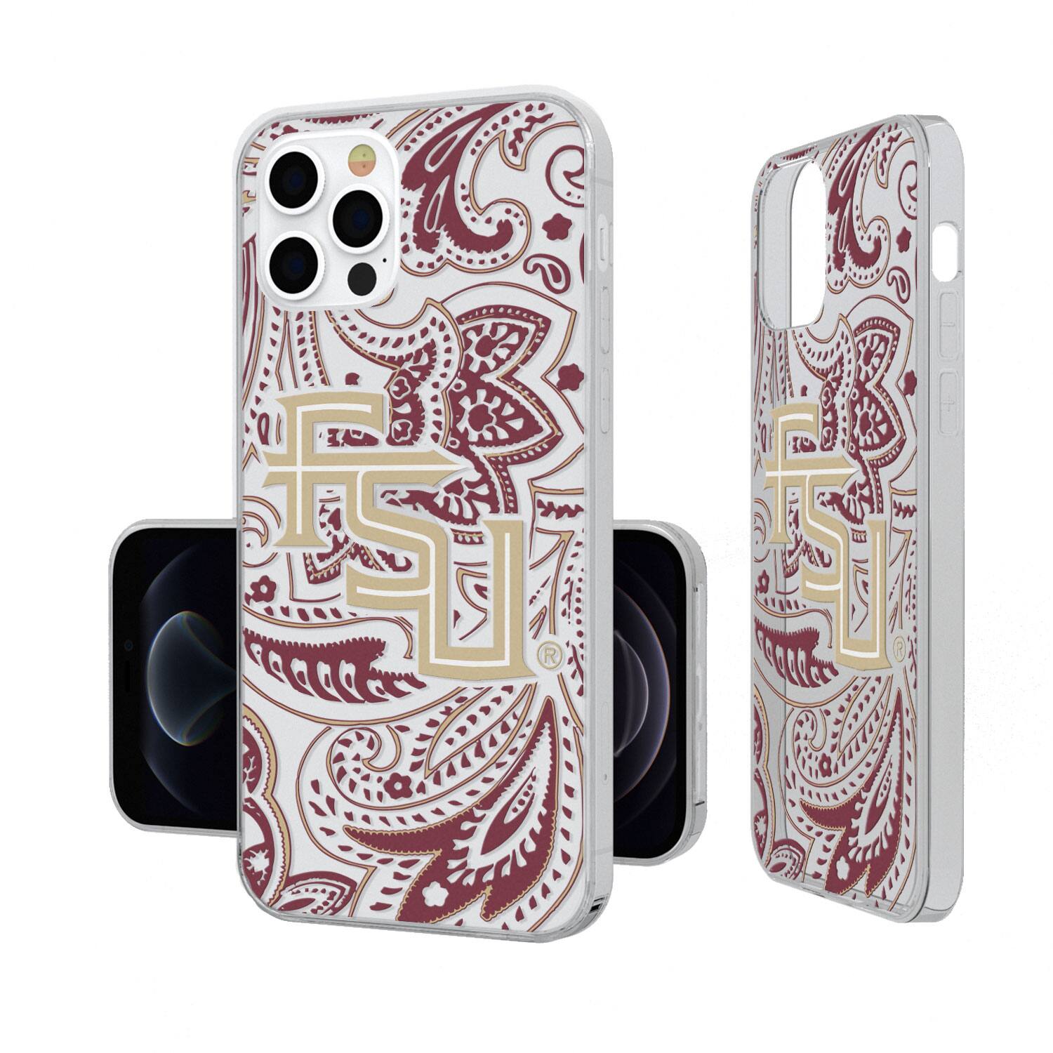 Alt View 2. Keyscaper - Florida State Seminoles iPhone Paisley Design Clear Case - 12 mini - Multicolor.