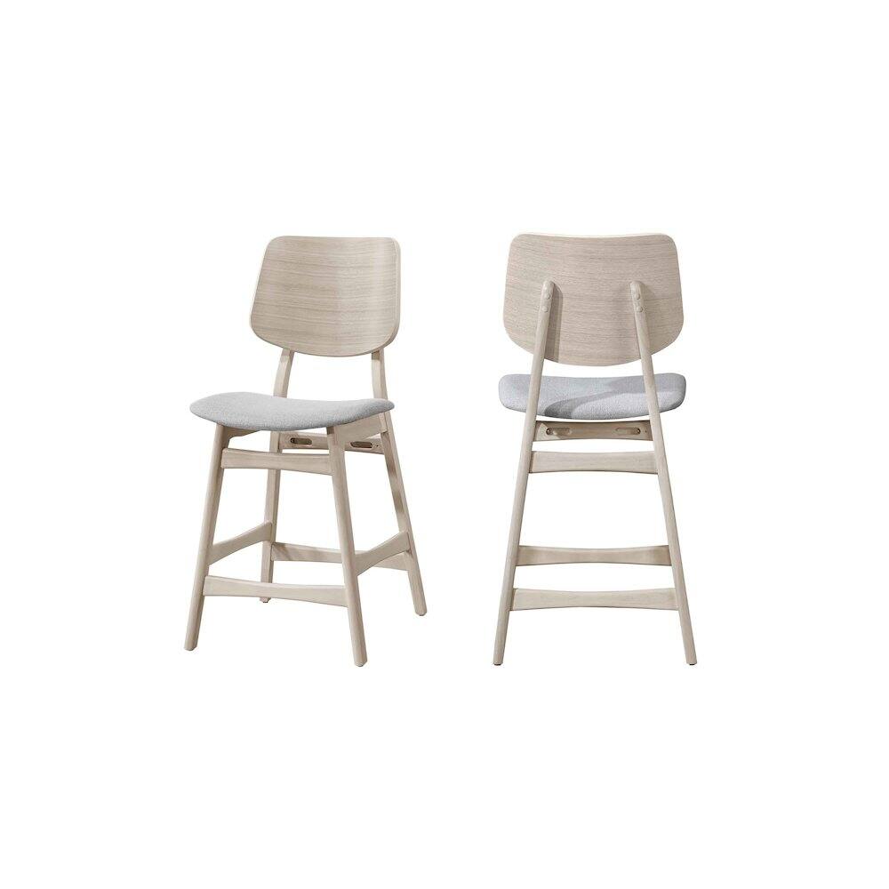 Alt View 1. New Classic Furniture - Oscar Wood Counter Dining Chairs in White Ash (Set of 2) - White.