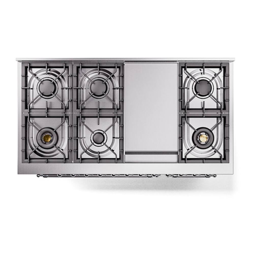 Alt View 9. ILVE - ILVE Professional Plus II Series 48 in. Dual Fuel Range with 8 Sealed Burners + Griddle (Liquid Propane, Satin Trim) - Graphite Matte.
