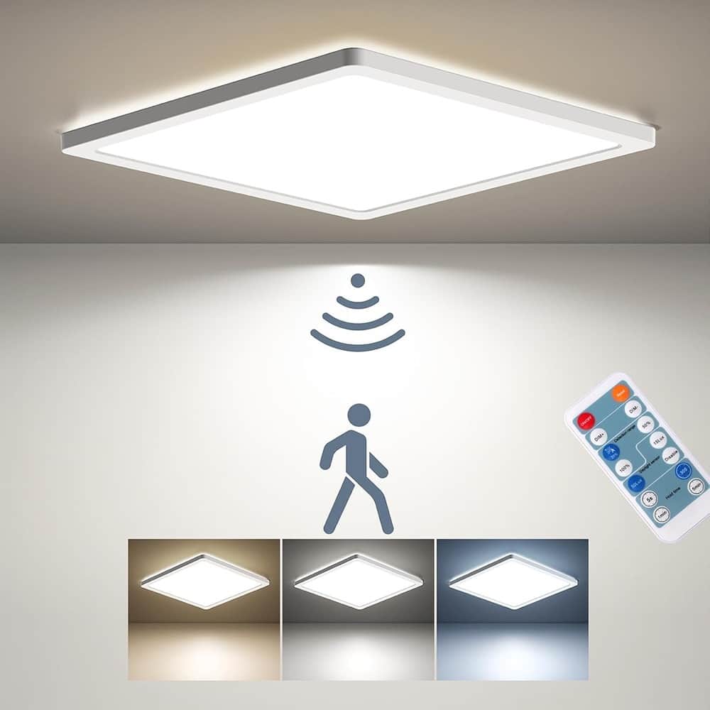 ACJPR - Dimmable Motion Sensor LED Ceiling Light – 12" 24W, Remote, 3000K–5000K