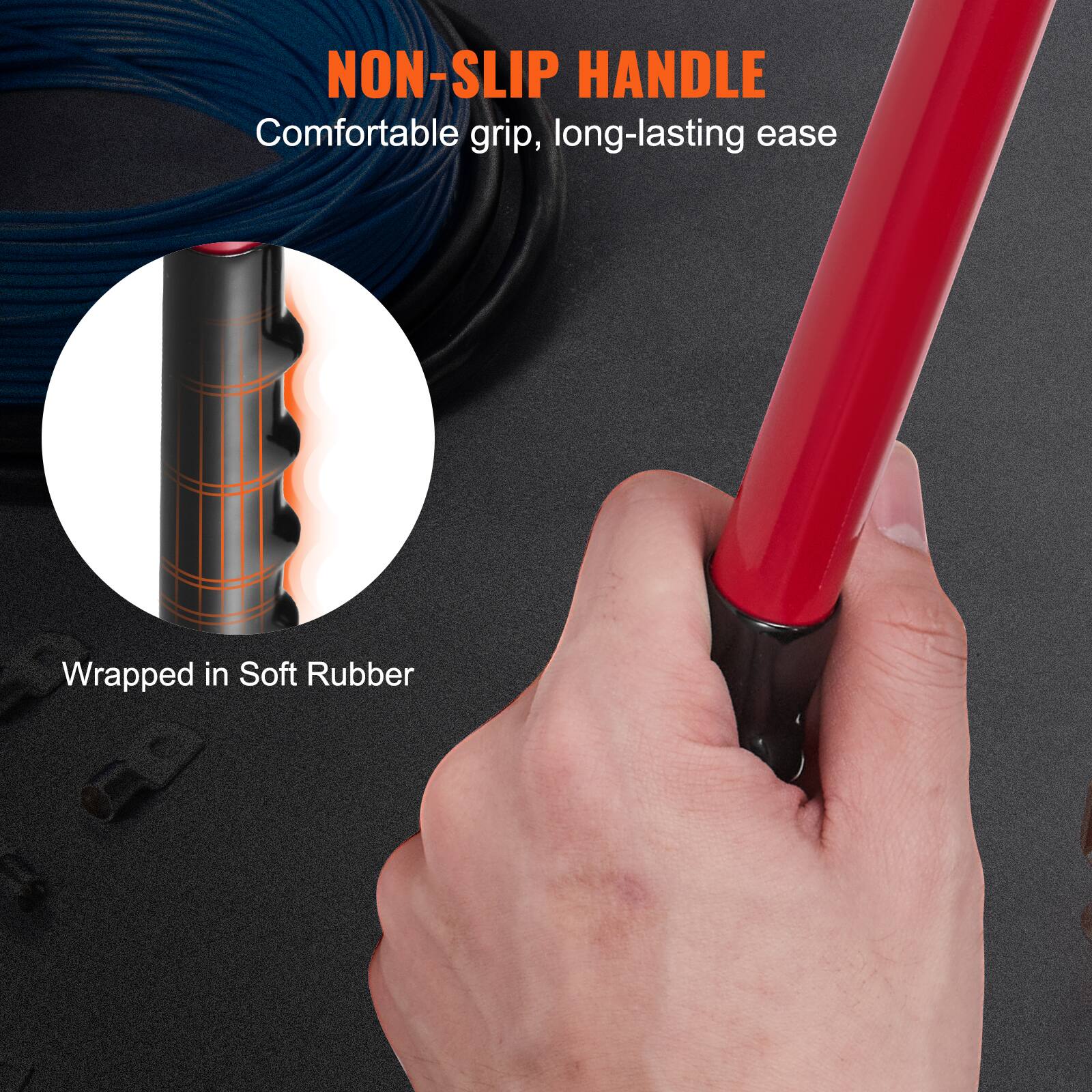 NON-SLIP HANDLE  
Comfortable grip, long-lasting ease  
Wrapped in Soft Rubber