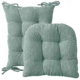 Sweet Home Collection - Velvet Rocking Chair Cushion 2 Piece Tufted Non Slip Set of Upper and Lower Cushions - Mint