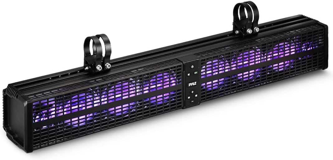 Pyle - PWPSB3202 32” Powered ATV/UTV Soundbar System, Class D Amplifier, Wireless BT Streaming with LED Lights