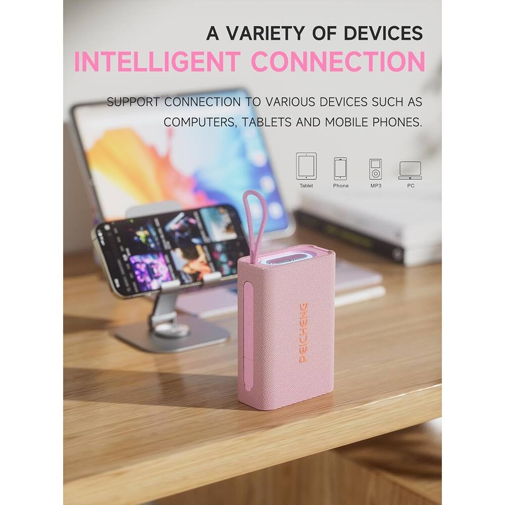 A VARIETY OF DEVICES  
INTELLIGENT CONNECTION  

SUPPORT CONNECTION TO VARIOUS DEVICES SUCH AS COMPUTERS, TABLETS AND MOBILE PHONES.  

Tablet Phone MP3 PC  

PEICHENG