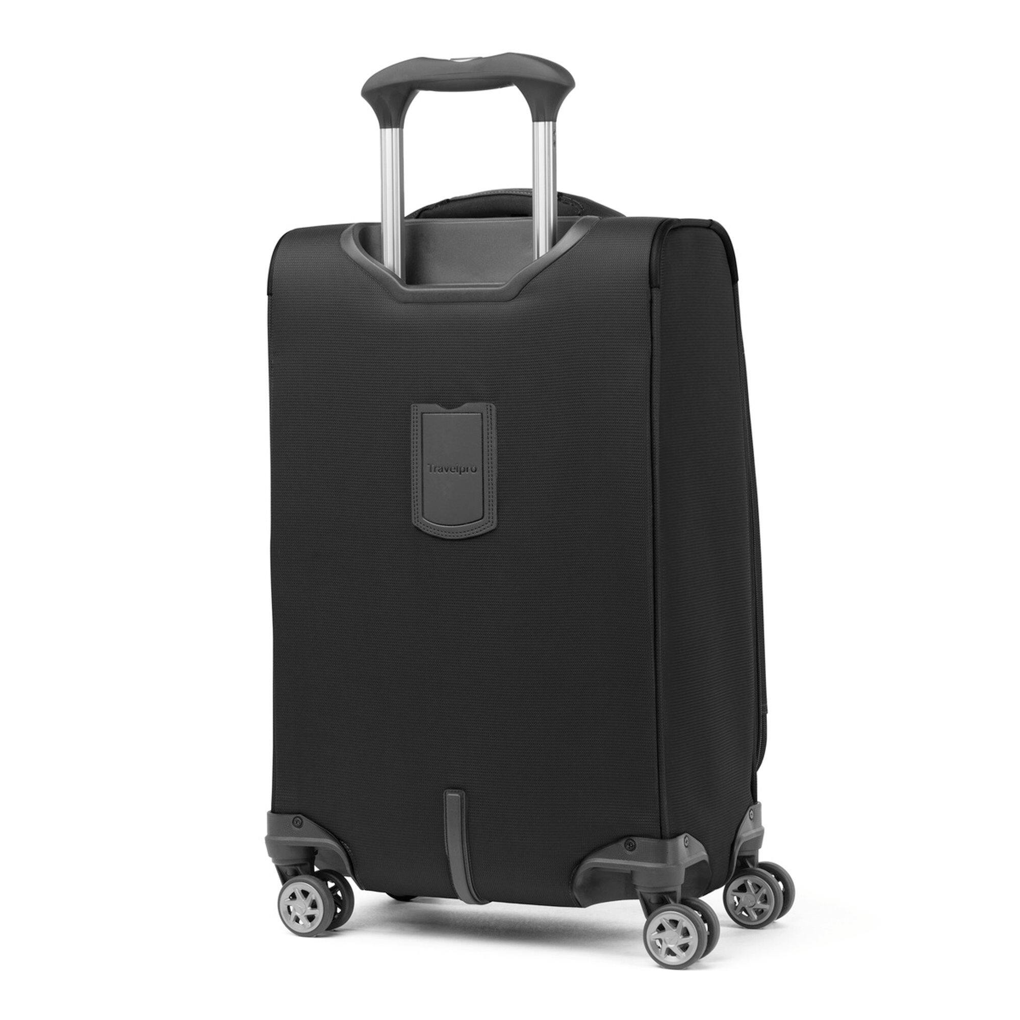 Back. Travelpro - Walkabout 6 Compact Softside Carry-On Spinner Luggage with TSA Lock - Jet Black.