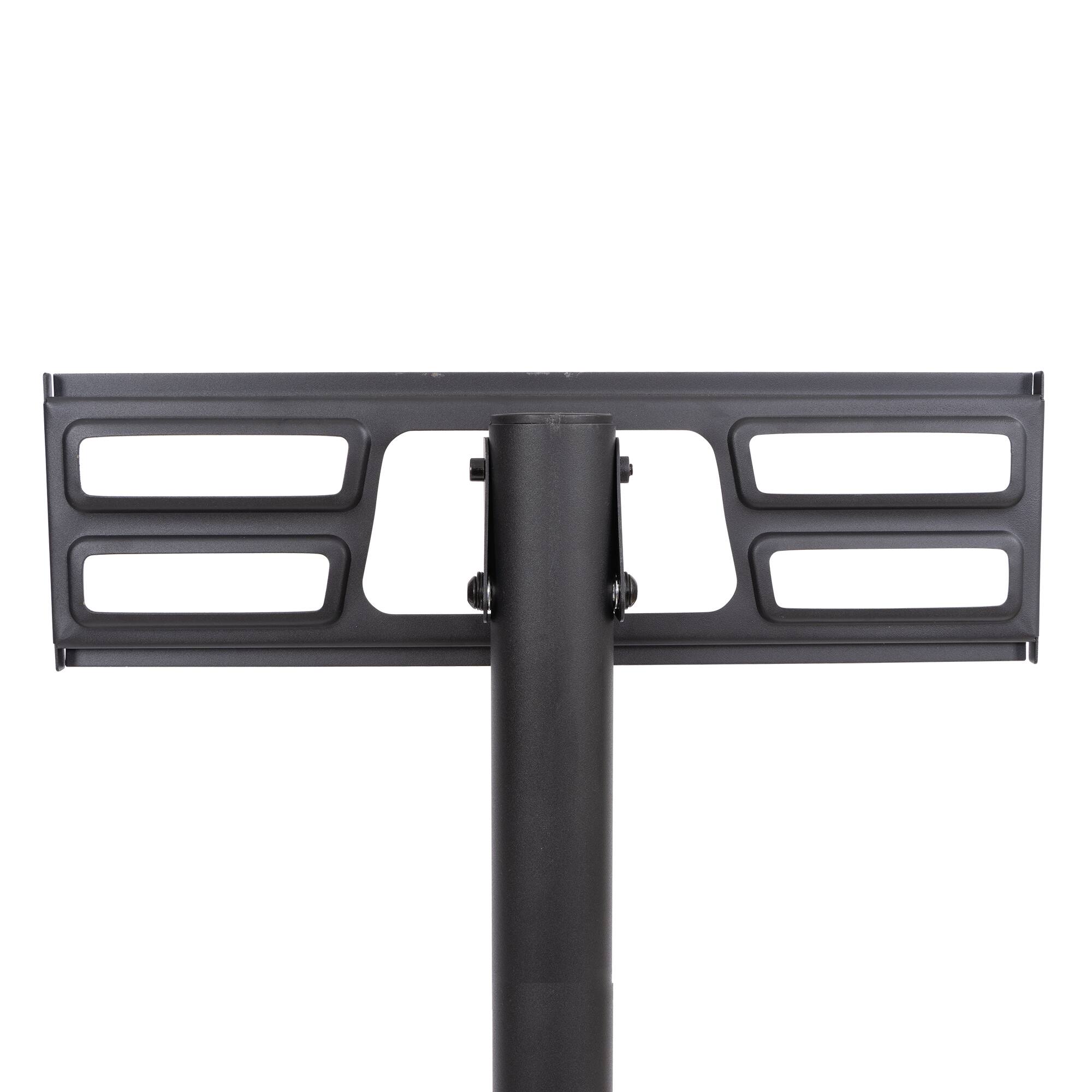 Alt View 4. Ecooso - Mobile TV Stand on Locking Wheels, Height Adjustable Rolling TV Cart with Tilt Mount & Media Shelf - Black.