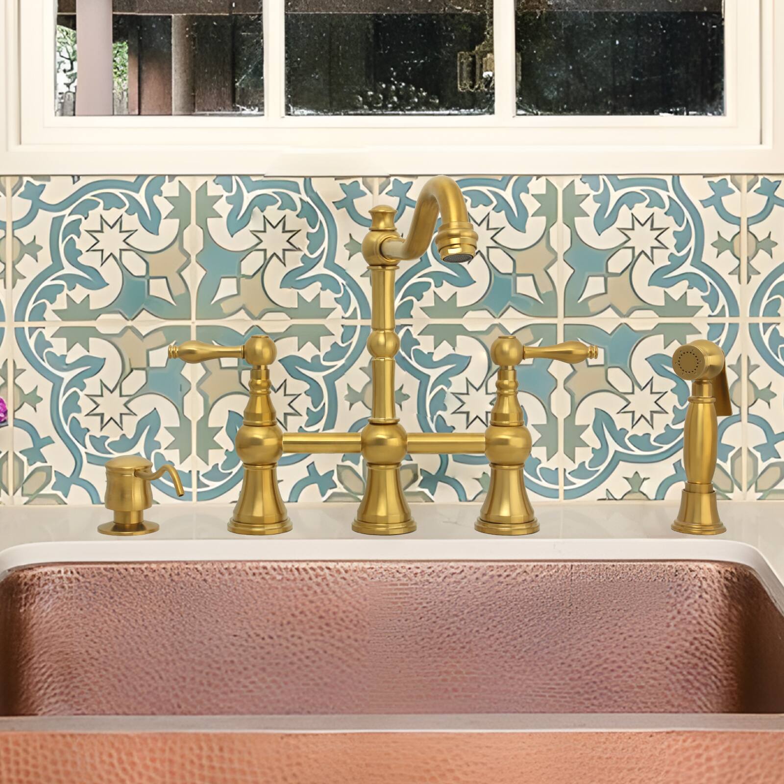 Alt View 2. Akicon - Akicon Built-in Brass Soap Dispenser for Kitchen Sink Refill from Top with 17 oz. Bottle in Brushed Gold - Brushed Gold.