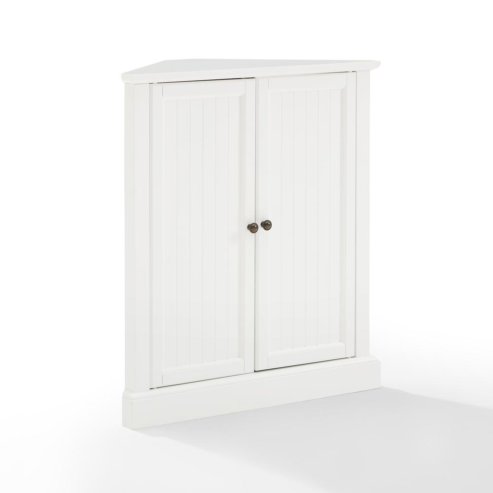 Alt View 4. Crosley Furniture - Shoreline Stackable Corner Kitchen Storage Pantry - White.
