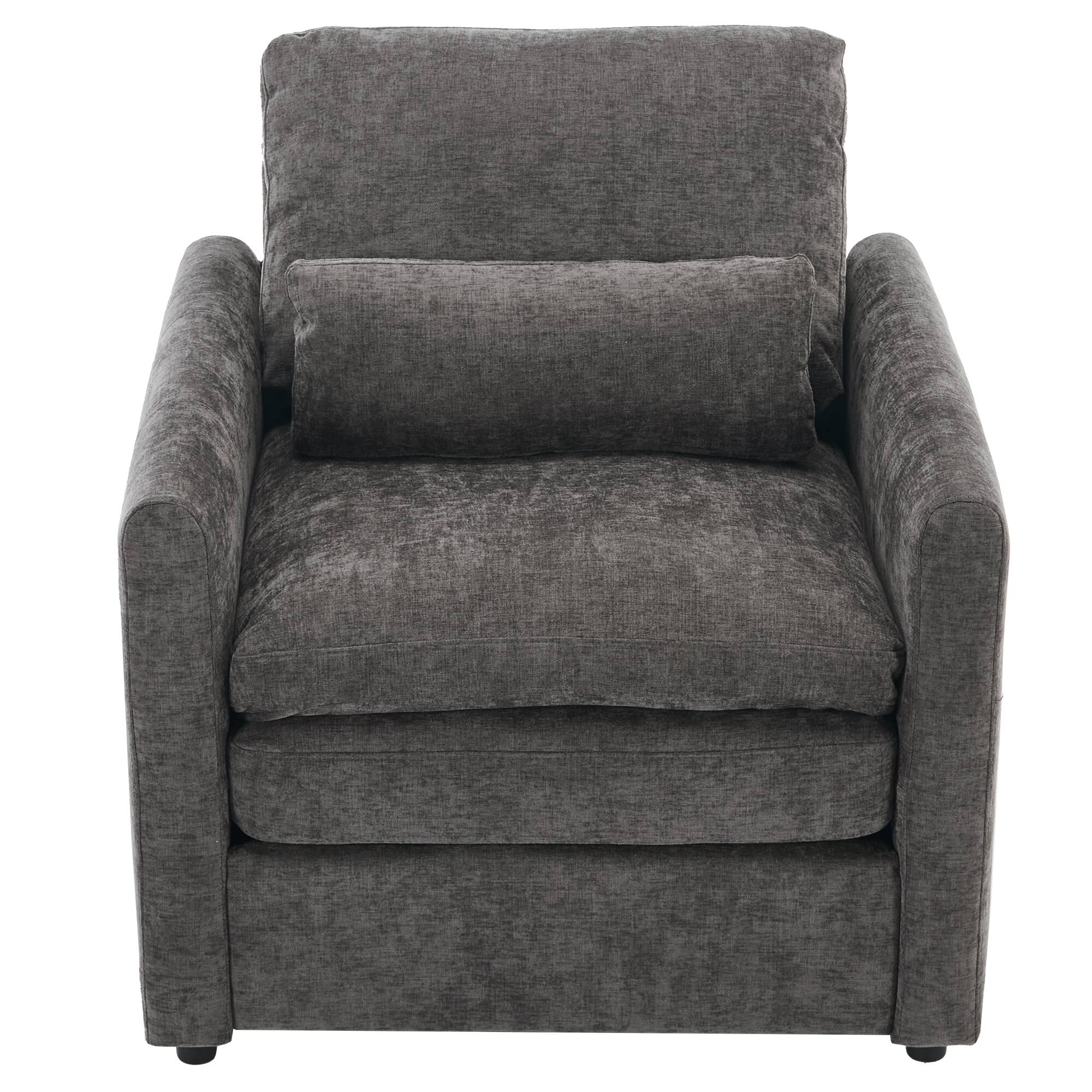 Alt View 7. GOODSILO - Oversized Comfy Cloud Sofa Armchair - Plush Double Cushion Single Sofa for Living Room - Grey.