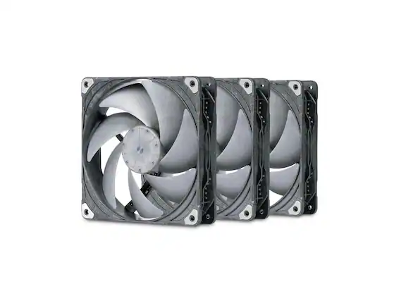 Front. Phanteks - Phanteks T30-140 Triple-Pack, 140mm PWM Fan, LCP Frame, 3-Mode Speed, Black/Grey - Black/Grey.