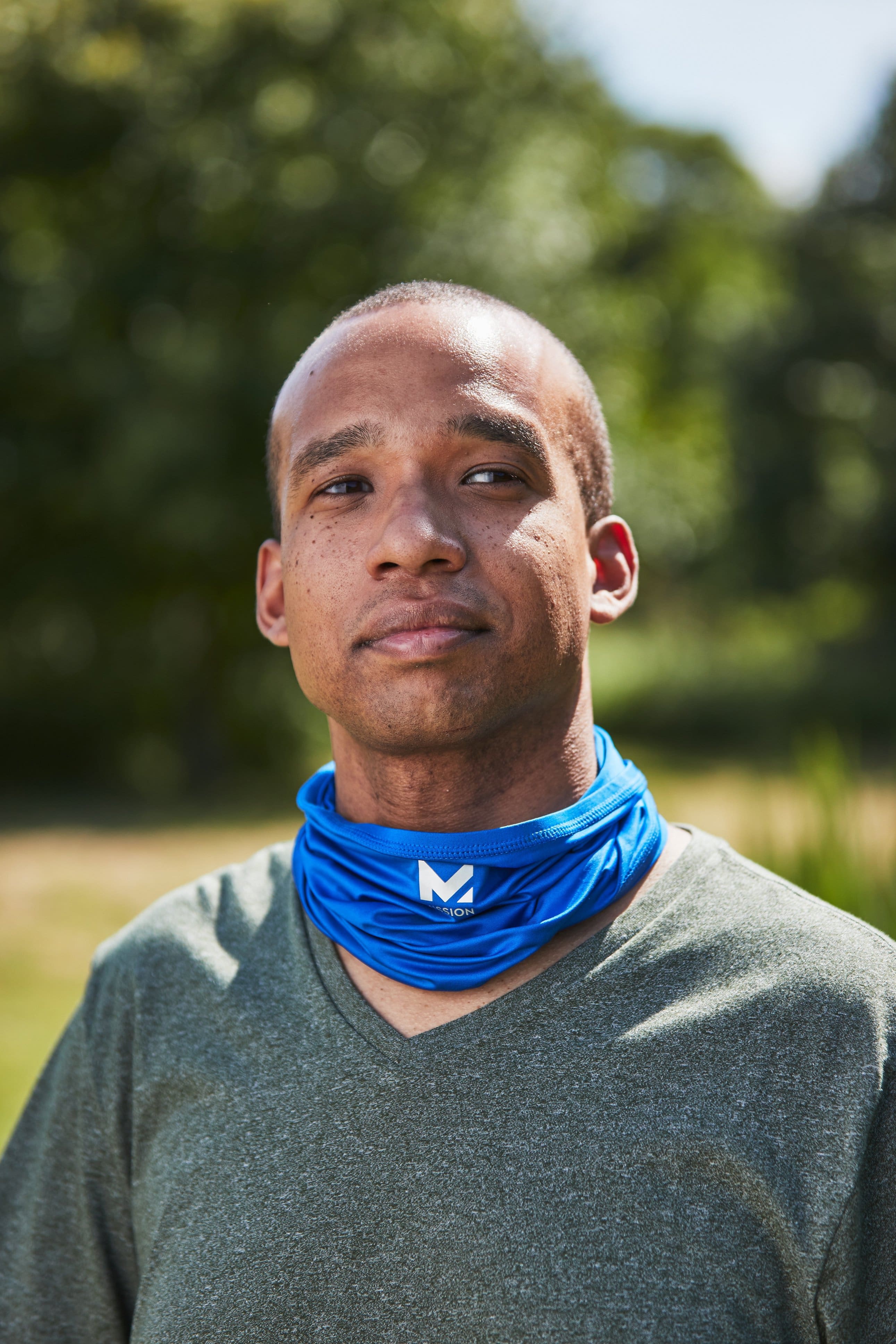 Alt View 13. Mission - Cooling Neck Gaiter Face Mask - Mission Blue.