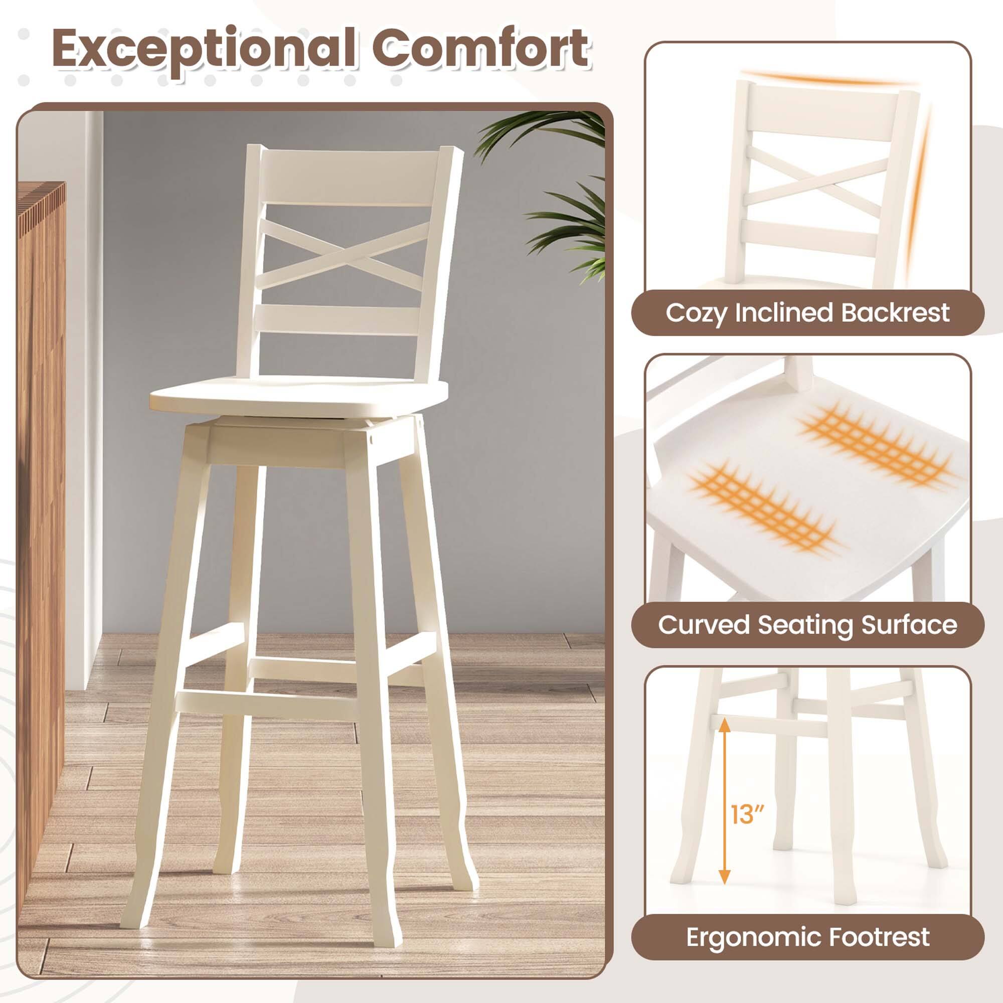 Exceptional Comfort Cozy Inclined Backrest Curved Seating Surface 13" Ergonomic Footrest