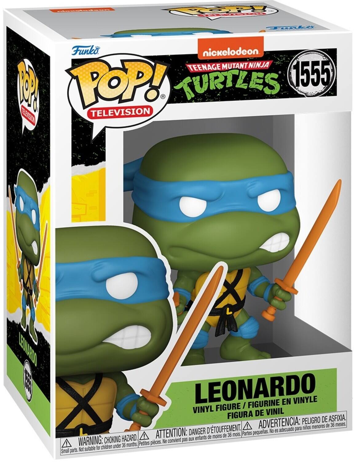 Funko nickelodeon TEENAGE MUTANT NINJA P POP! TURTLES 1555 - EESION TELEVISION LESMNARDO  LEONARDO FIGURINE EN VINYLE FIGURE / VINYL DE VINIL FIGURA DE ASFIXIA ADVERTENCIA: PELIGRO DE AFIXIA. ATTENTION: DANGER D'ETOUFFEMENT. Partes pequerias. No es adecuado para menores de 36 mois. CHOKING HAZARD. WARNING: Small parts. Not suitable for children under 36 months, Petites pieces. Ne convient pas aux enfants.