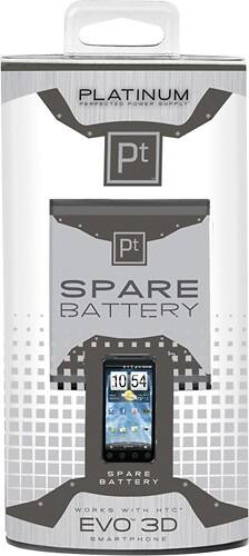 Front Standard. Platinum Series - Lithium-Polymer Battery for HTC EVO 3D Mobile Phones.