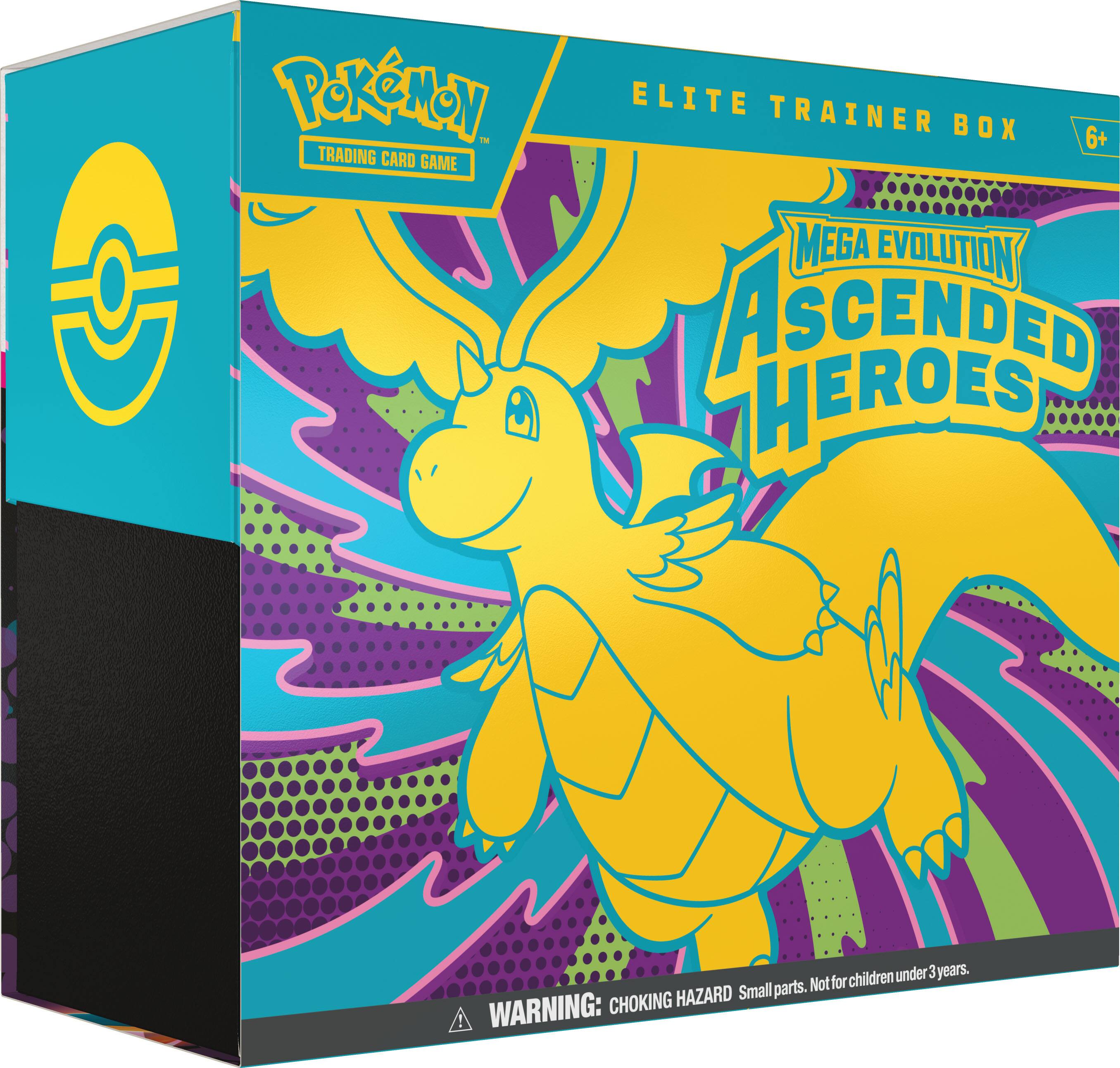 Pokémon  
Trading Card Game  

Elite Trainer Box  

6+  

Mega Evolution  
Ascended Heroes  

WARNING: CHOKING HAZARD Small parts. Not for children under 3 years.
