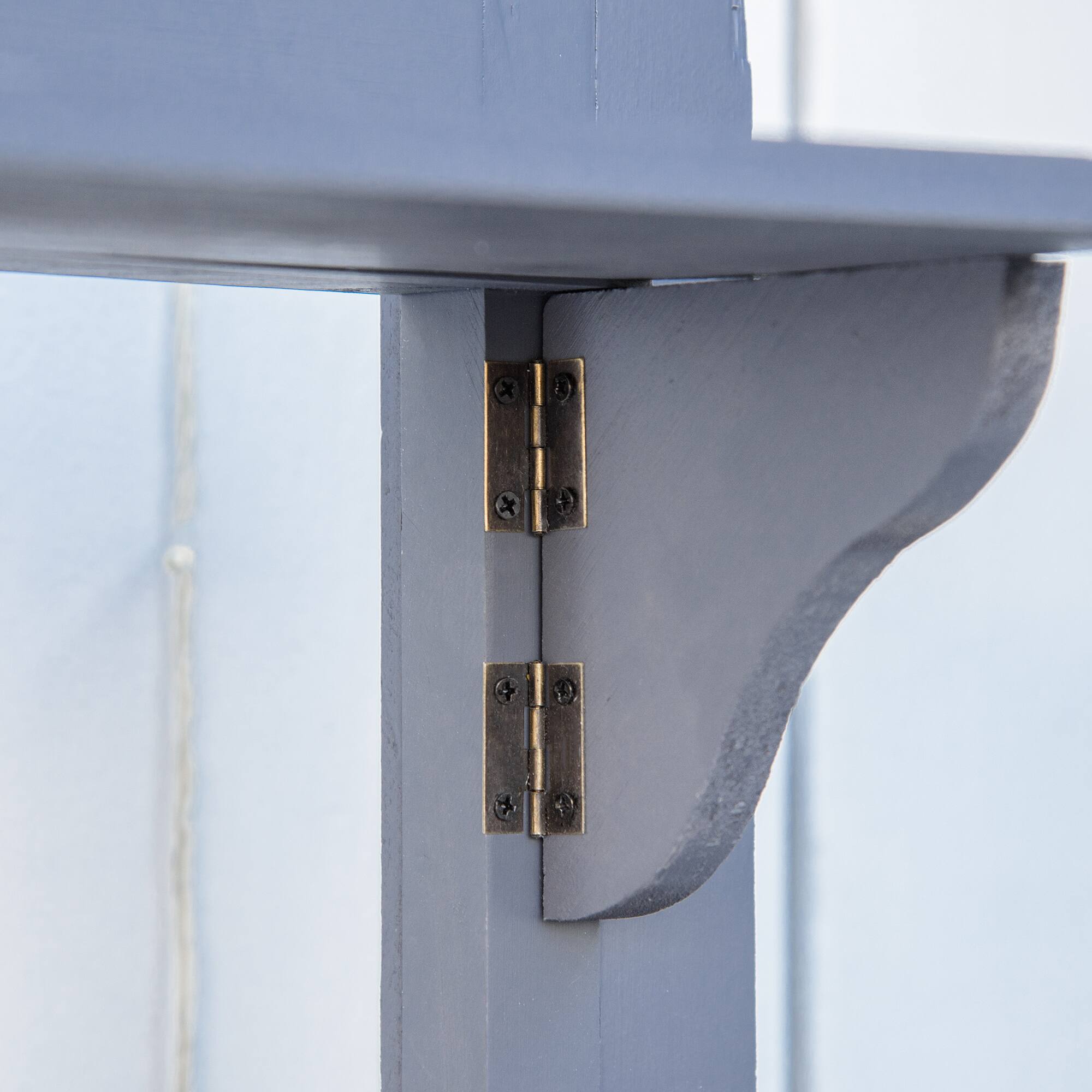 Alt View 7. Outsunny - Potting Bench Table, Garden Work Bench, Outdoor Wooden Workstation with Tiers of Shelves and Drawer - Grey.