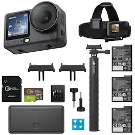 Bundle - DJI - Osmo Action 6 Camera Adventure Combo + 64GB microSD + Head Strap