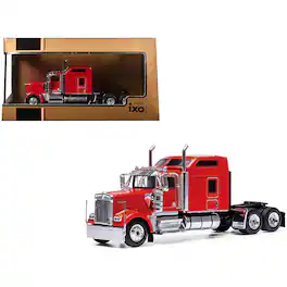 1990 Kenworth W900 Truck Tractor Red 1/64 Diecast Model by IXO Models