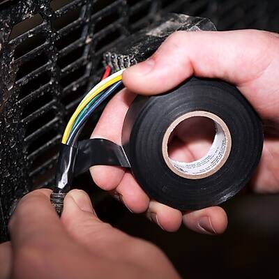 Alt View 2. Duck - Professional Heavy Duty Vinyl Electrical Tape, 0.75" x 50', 3/Pack - Black.
