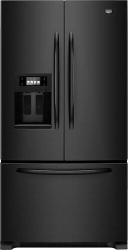 Front Standard. Maytag - 26.6 Cu. Ft. French Door Refrigerator with Thru-the-Door Ice and Water - Black.