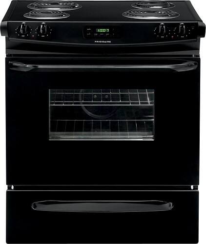 Front Standard. Frigidaire - 30" Slide-In Electric Range - Black.
