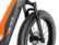 Left. Heybike - Hero Carbon Fiber Ebike w/60 mi Max Operating Range 35 mph Max Speed 400 lbs Max Load 1000W Rear Hub - Tangerine.