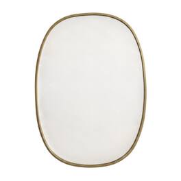 Elegant Decor - Metal Frame Oval Mirror 20x30 Inch - Brass