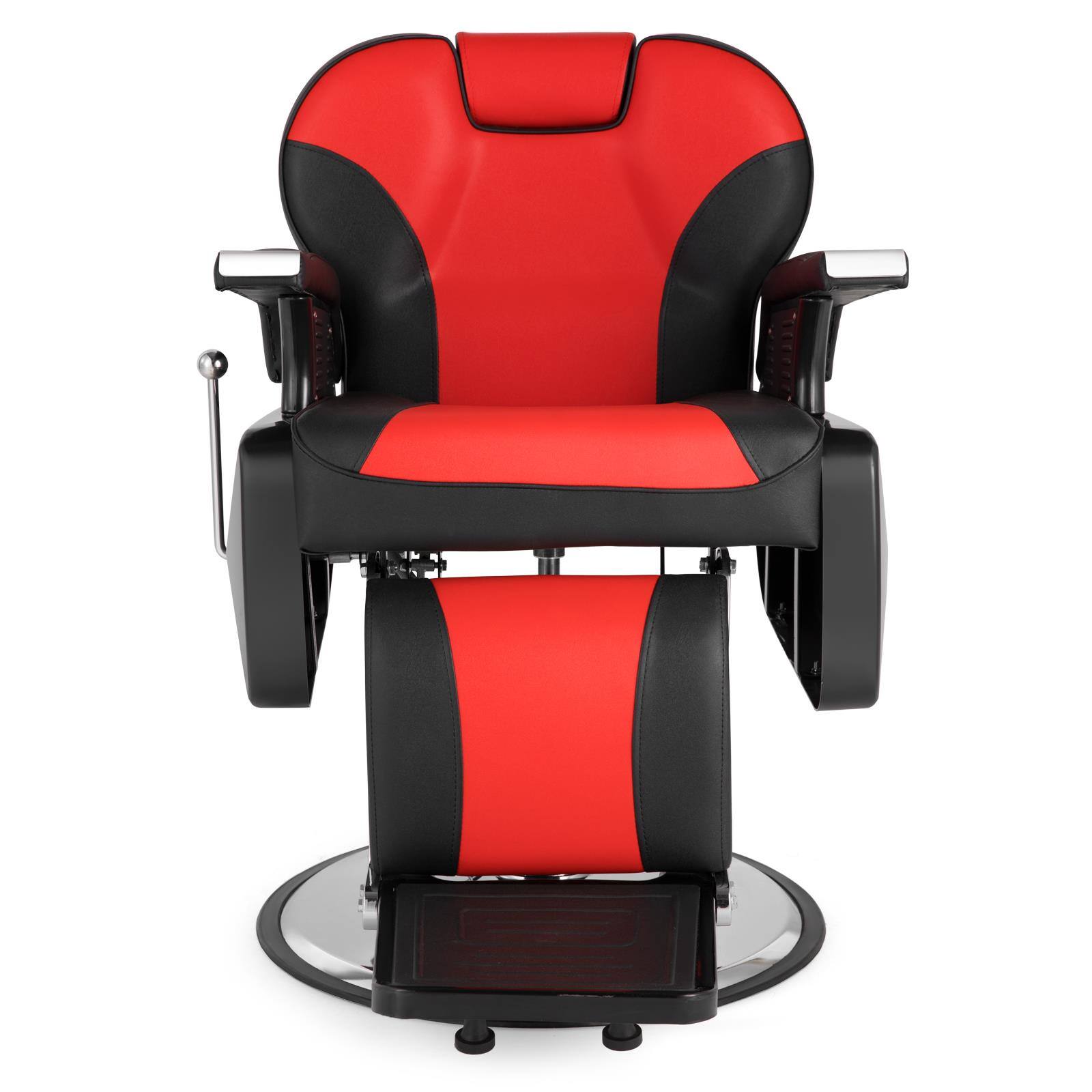Left. Winado - Heavy Duty Hydraulic Reclining Salon Chair with Adjustable Headrest & Footrest, Ergonomic Beauty Chair for Barbershop - Black & Red.