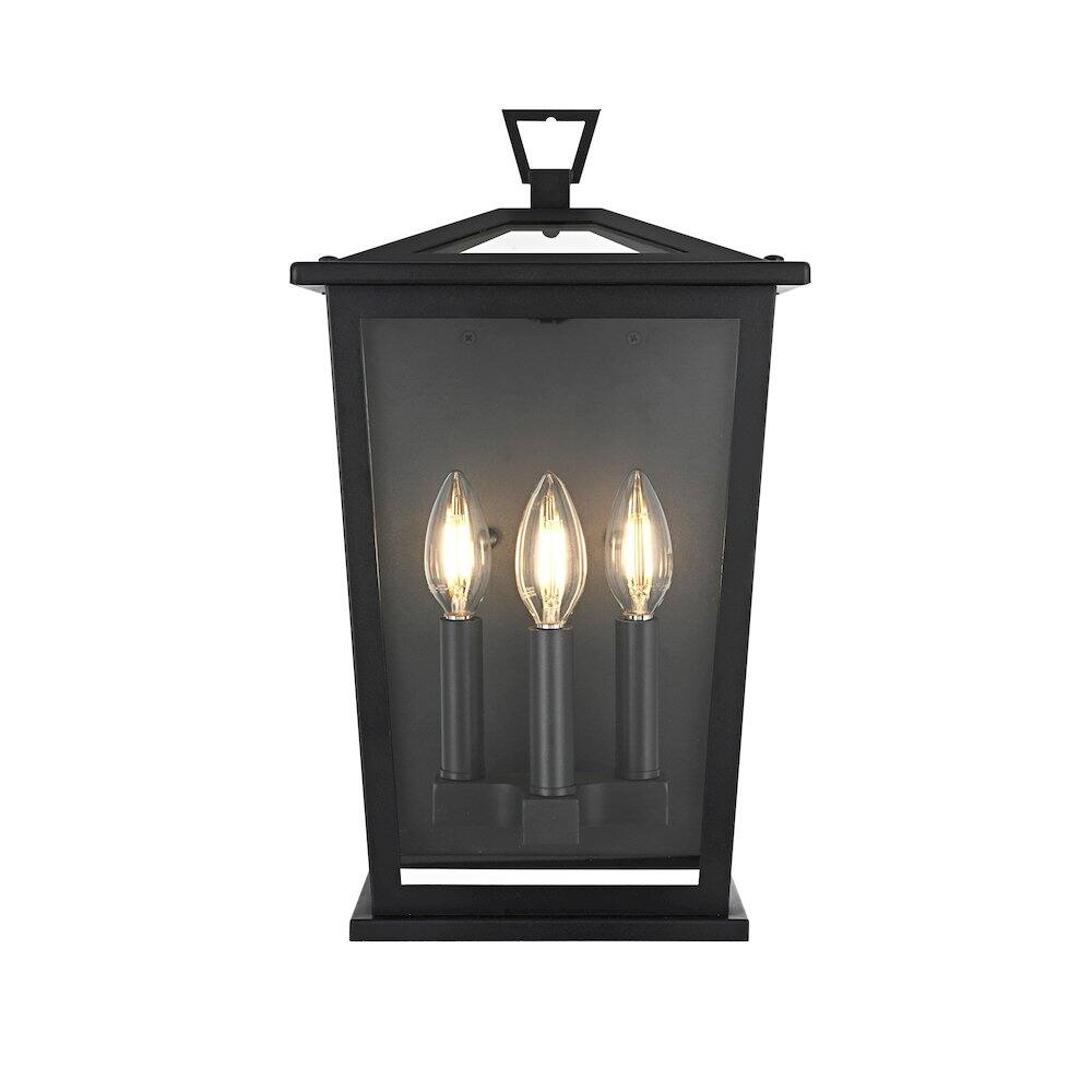 Alt View 1. Elegant Lighting - Richmond 7 inch Outdoor Pendant in Black - Black.