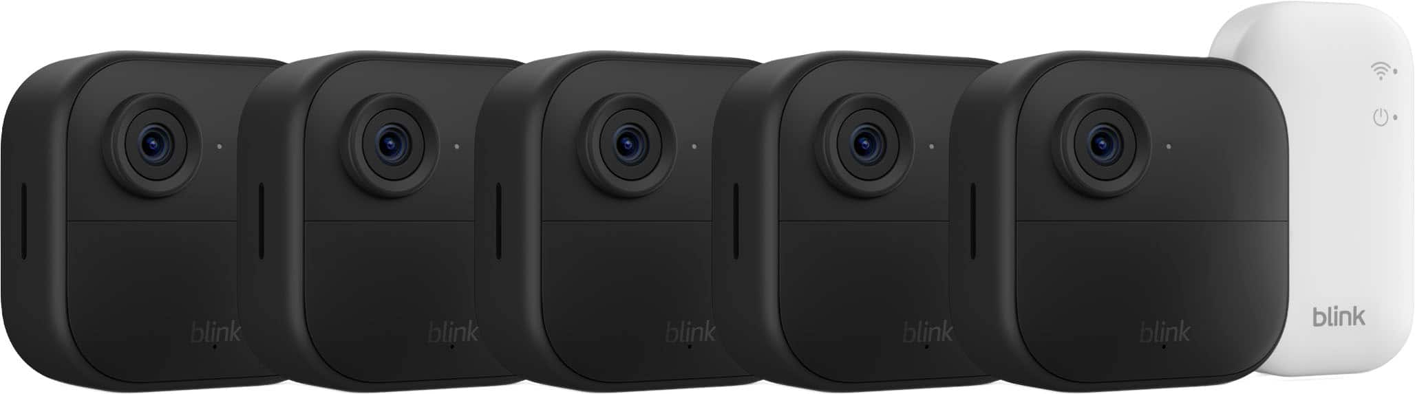 Blink - Outdoor 4 – Wireless smart security camera, two-year battery life, 1080p HD. Sync Module Core included – 5 Cameras - Black