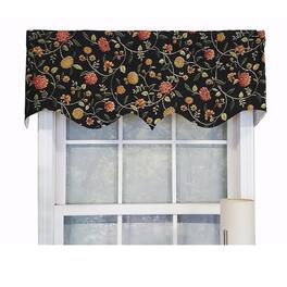 RLF Home - Modern Design Classic Nightfall Regal Style Window Valance 50" x 17" - Black