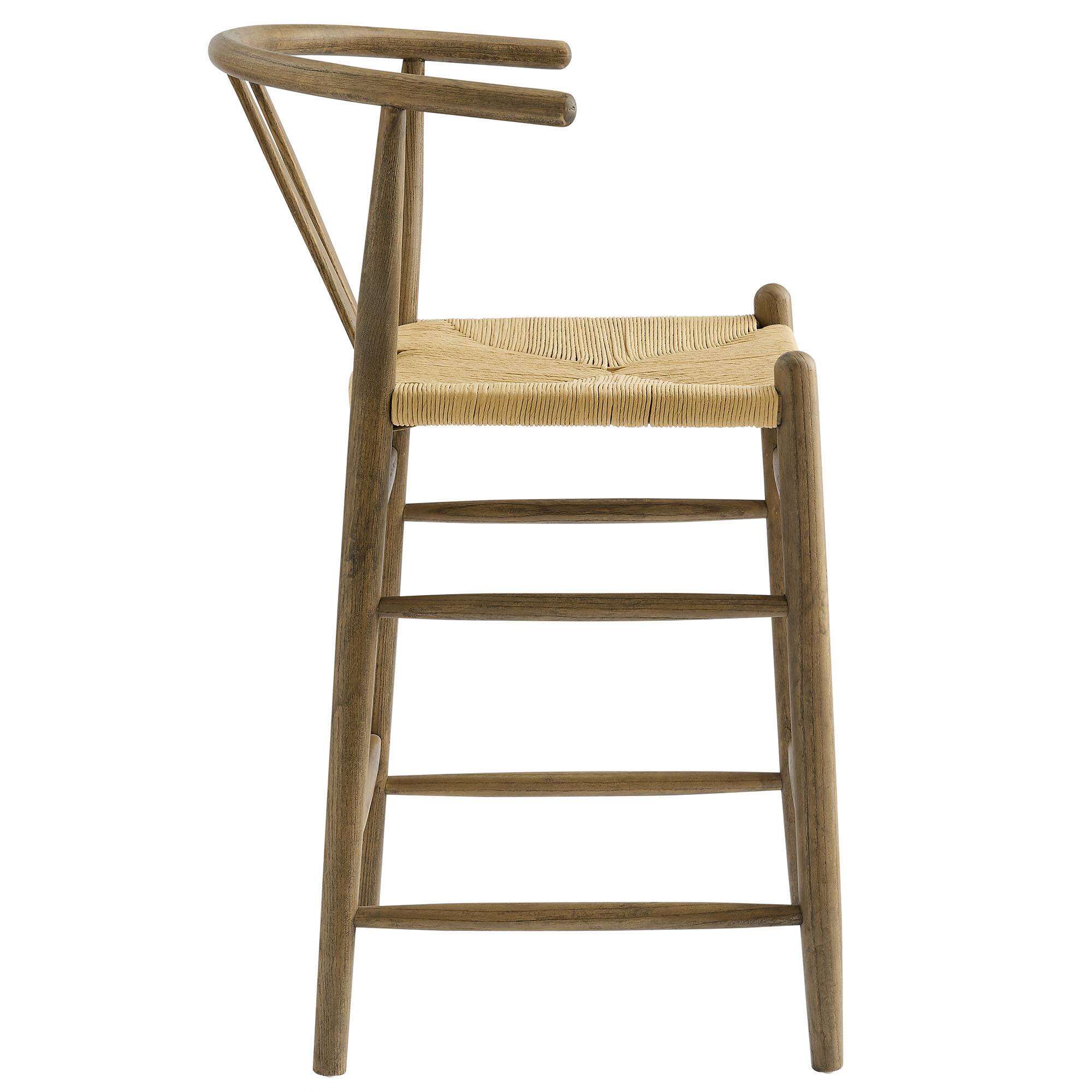 Back. Modway - Amish Wood Counter Stool by Modway - 0.