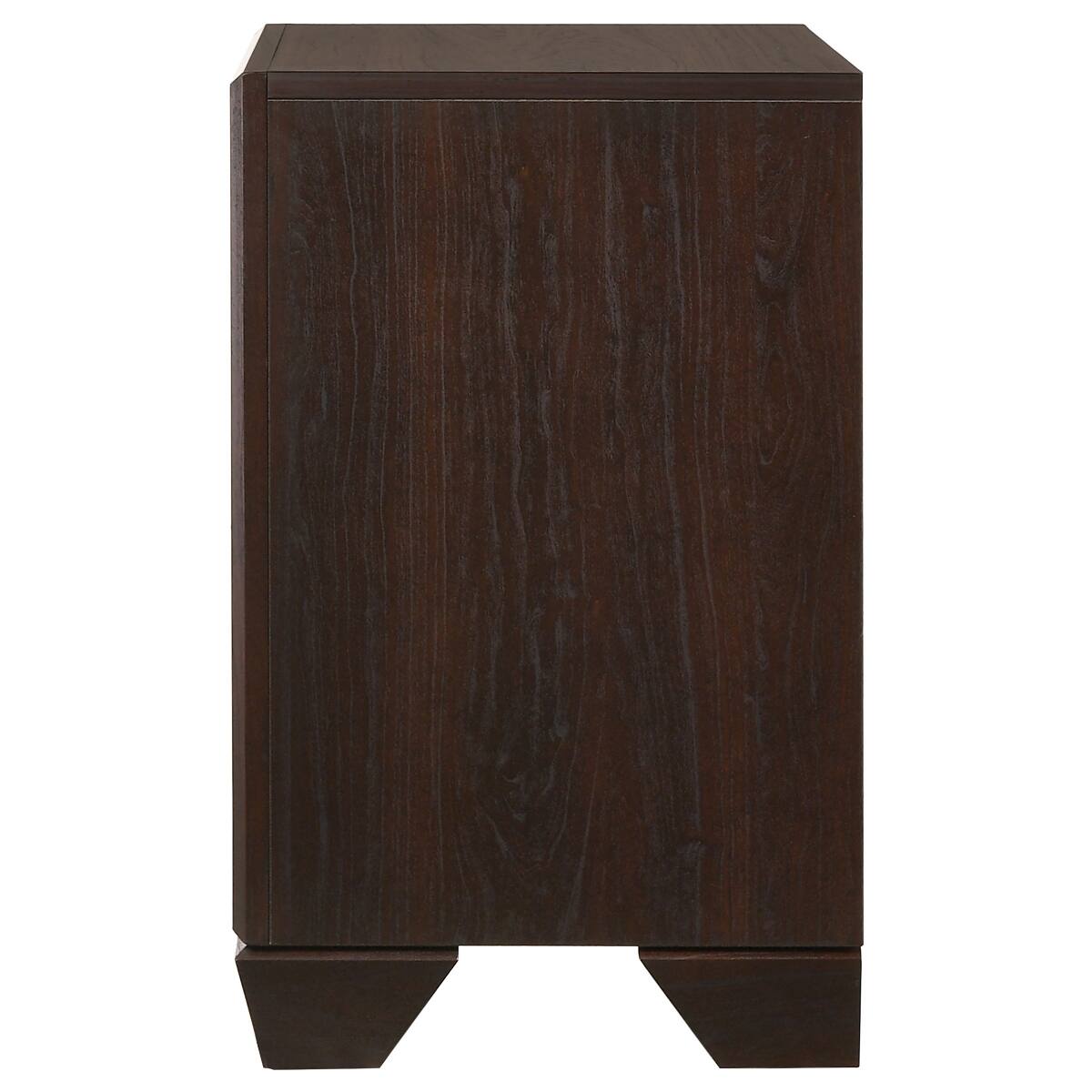 Alt View 1. Loheer - Loheer Dark Brown 2 Drawer Nightstand, Rectangular Bedroom Table, Dark Cocoa - Dark Brown.