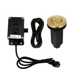 Akicon - Sink Top/Counter Top Dual Outlet Garbage Disposal Kitchen Air Switch Kit - Brushed Gold