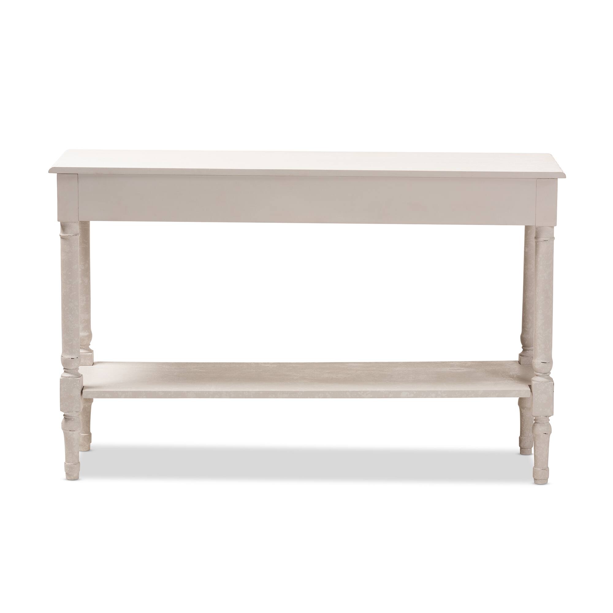 Alt View 1. Baxton Studio - Ariella Country Cottage Farmhouse 1-Drawer Console Table - Whitewashed.