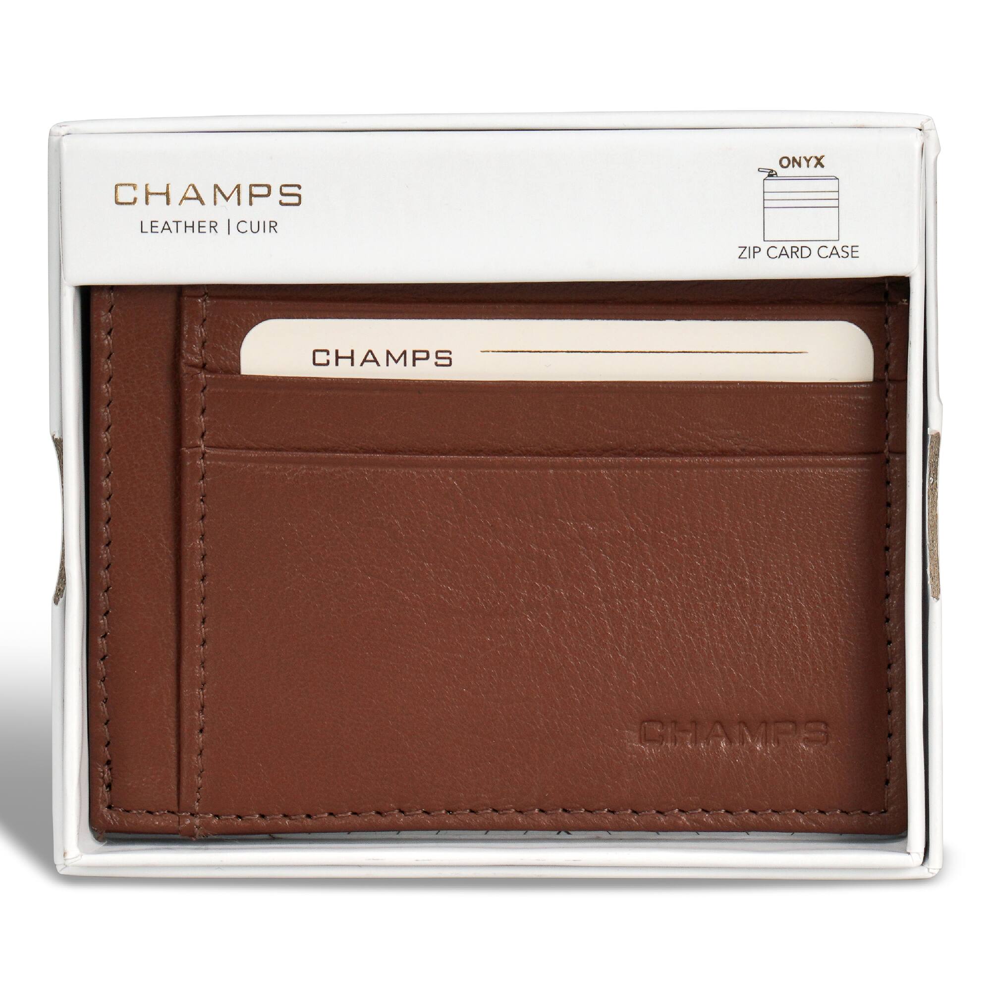 CHAMPS  
LEATHER | CUIR  

ONYX  
ZIP CARD CASE  

CHAMPS  
CHAMPS
