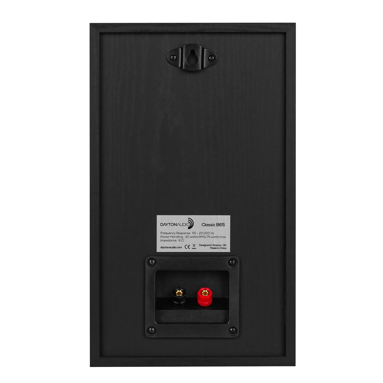 63 DAYTONAUDIO Classic 86s  
Frequency Response: 55-20,000 Hz  
Power Handling: 40 watts RMS/75 watts max  
Impedance: 8 Ω  
daytonaudio.com  
CE  
Classic B65  
Designed in Dayton, OH  
Made in China