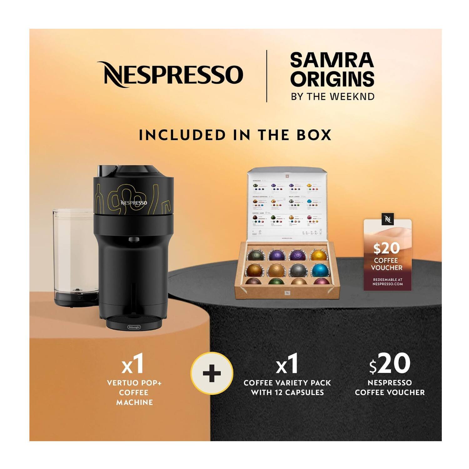 Nespresso Vertuo Pop+ Samra Origins Coffee and Espresso Maker (Buna ...