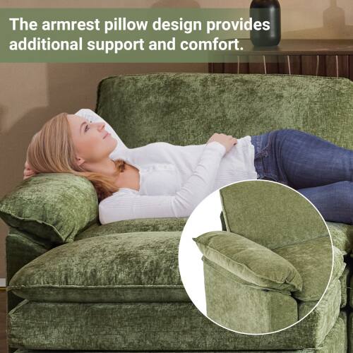 The armrest pillow design provides additional support and comfort.