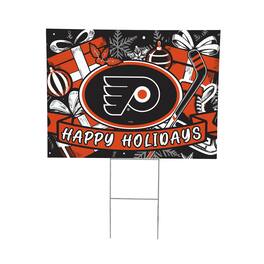 Evergreen Enterprises - Philadelphia Flyers 24" x 18" Happy Holidays Christmas Outdoor Staked Yard Sign - Multicolor