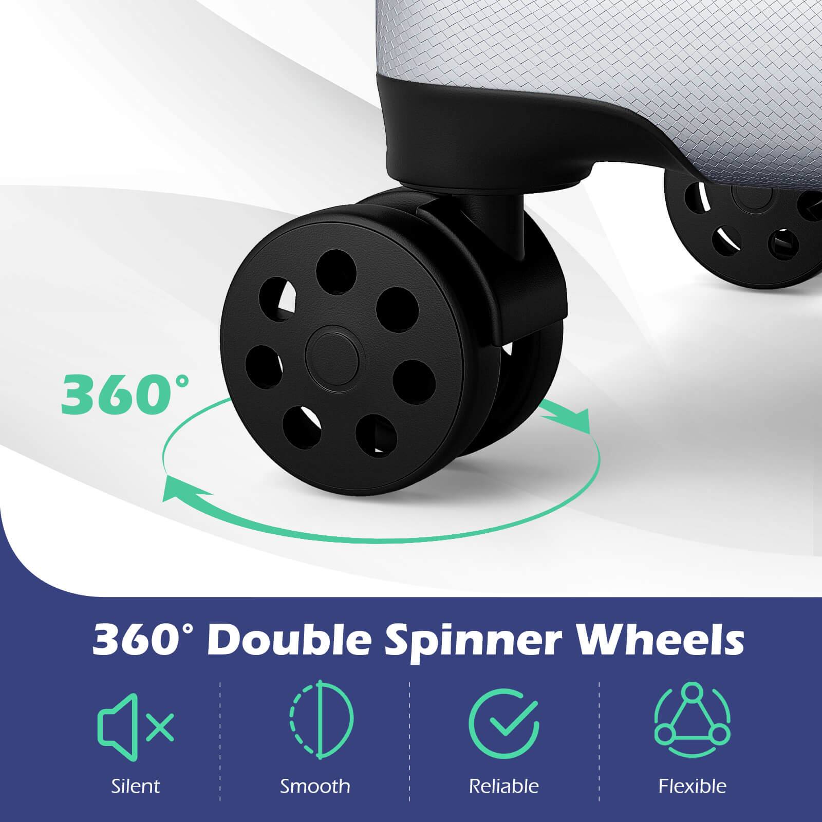 360° Double Spinner Wheels  
Silent, Smooth, Reliable, Flexible