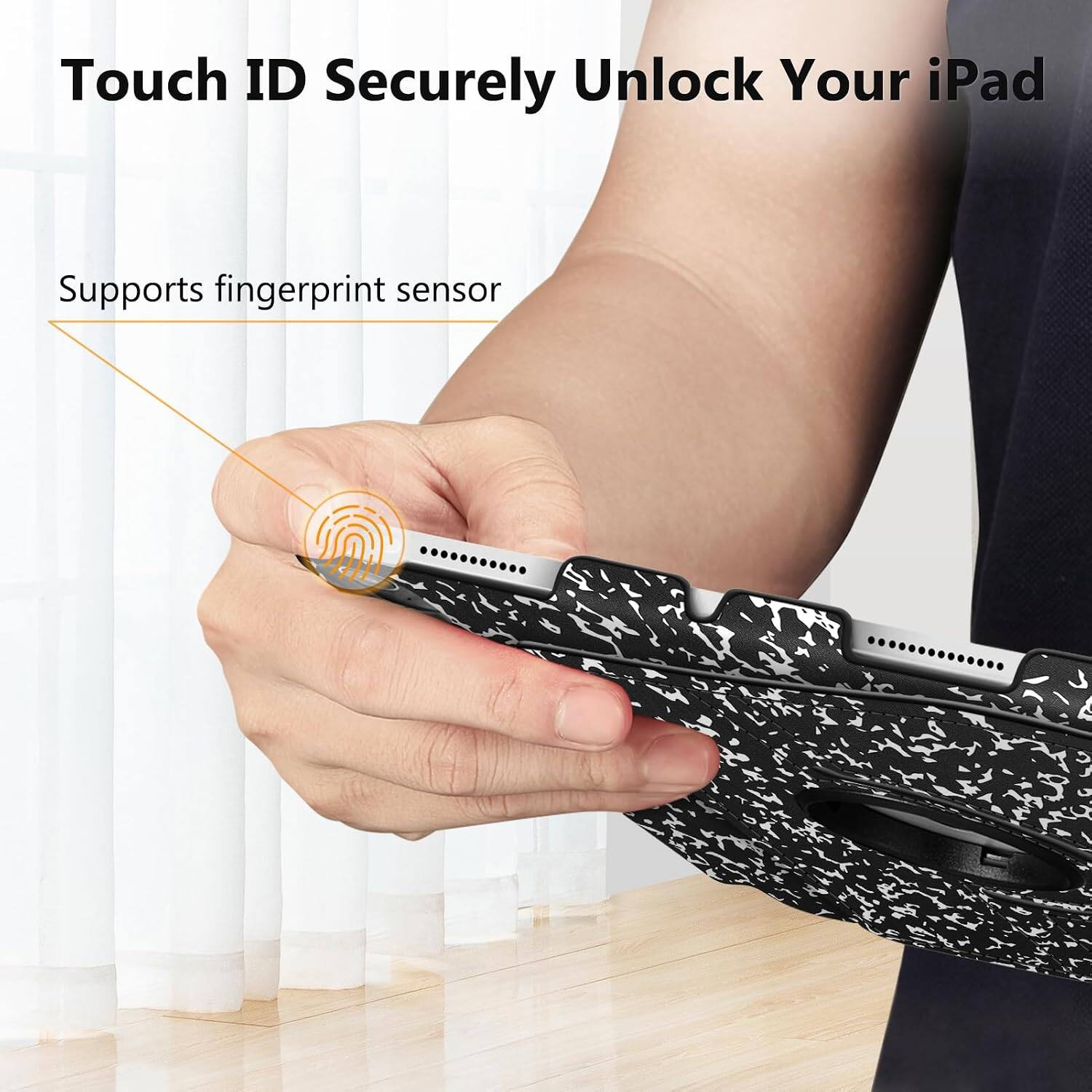 Touch ID Securely Unlock Your iPad  
Supports fingerprint sensor
