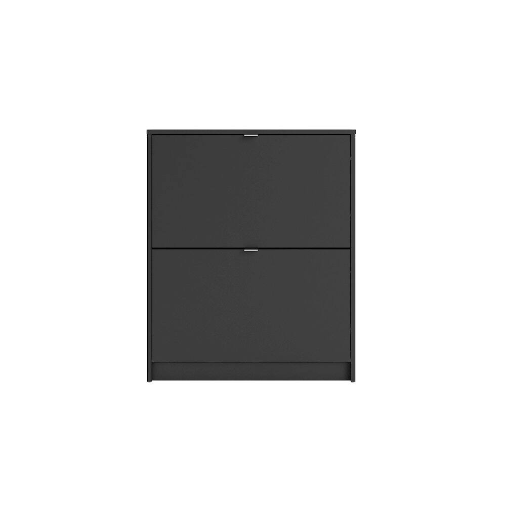 Alt View 2. Tvilum - Bright 2 Drawer Shoe Cabinet Matte - Black.