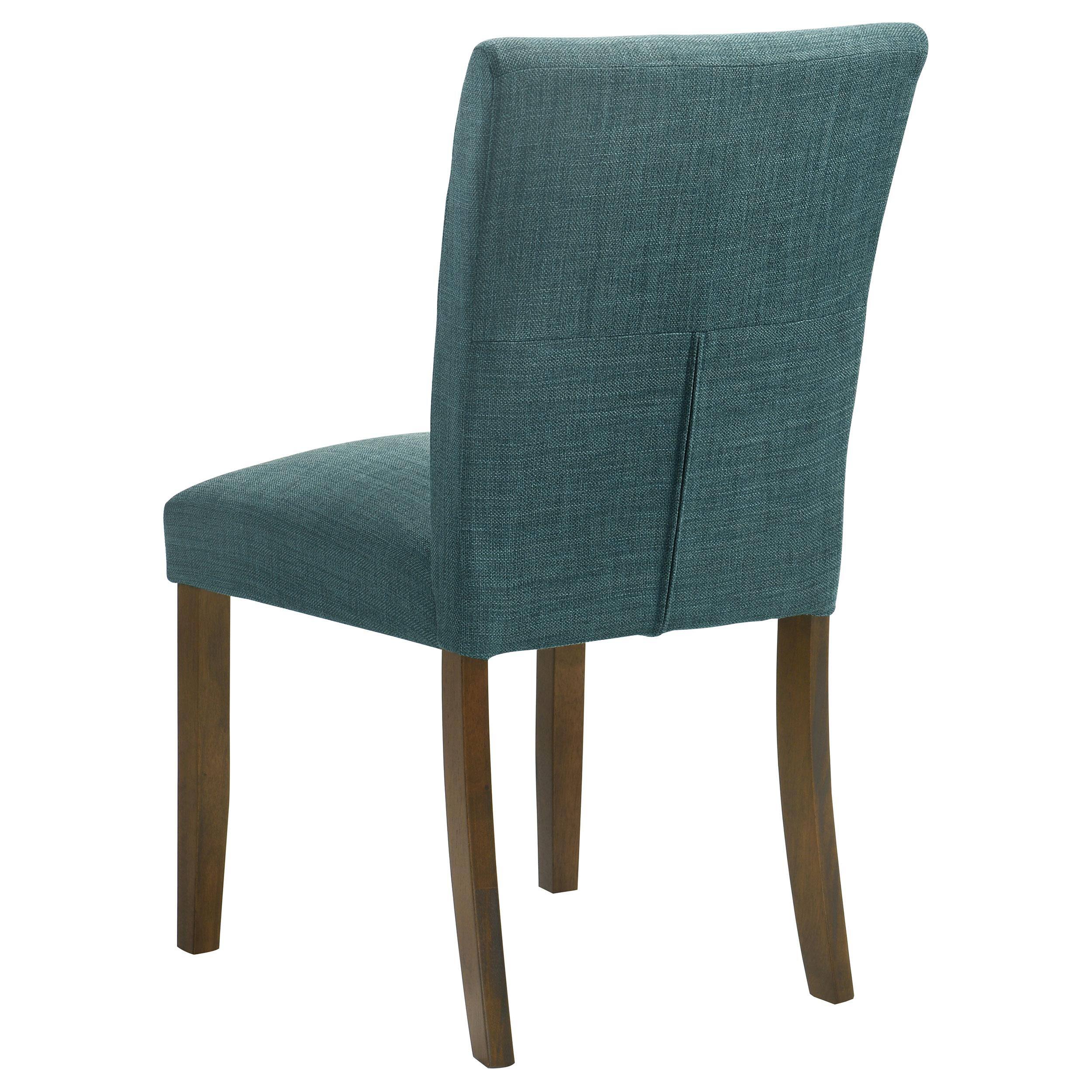 Alt View 2. Manhattan Lane - Cana Dining Chair Set of 2, Blue Fabric Foam Cushion, Brown Wood Legs - Blue, Black.