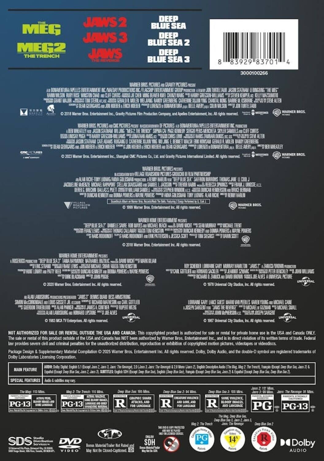 Alt View 1. Sharks Attack 8 Film Collection [DVD].