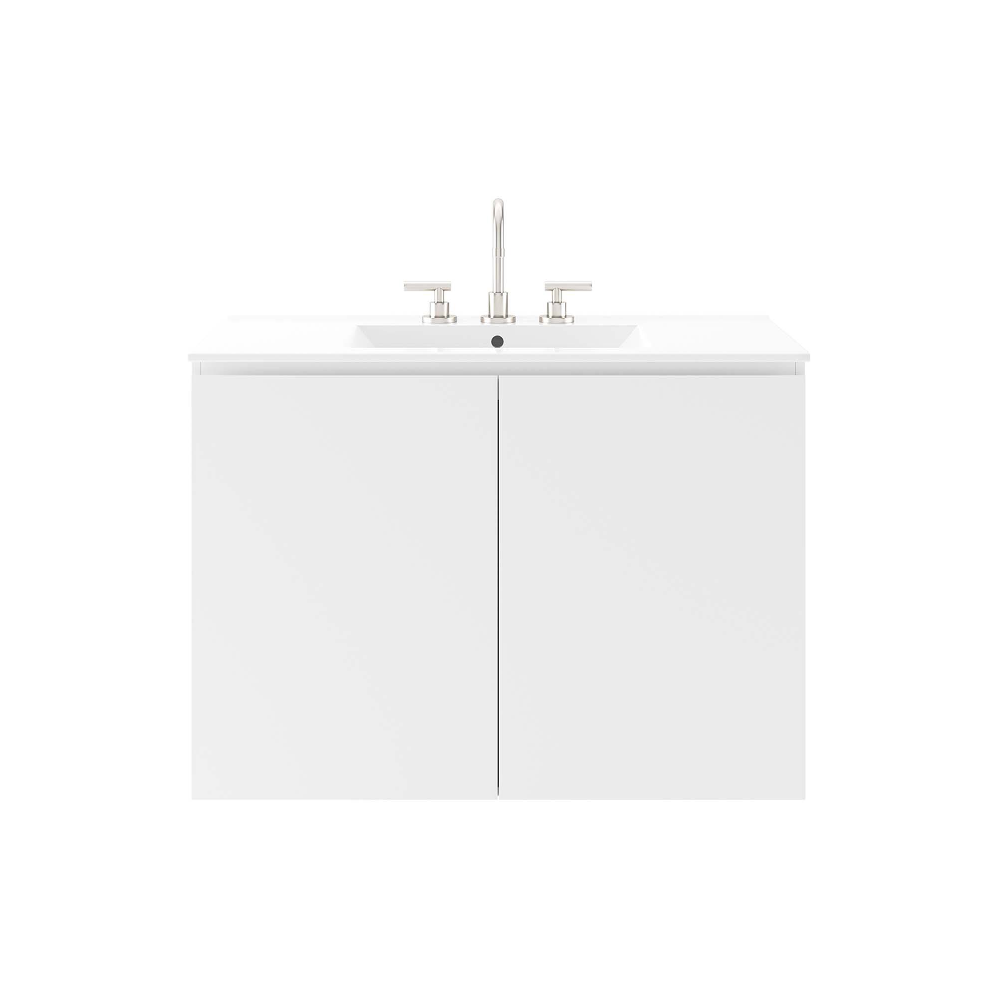 Alt View 3. Modway - Bryn Wall-Mount Bathroom Vanity Basin Included - White White.