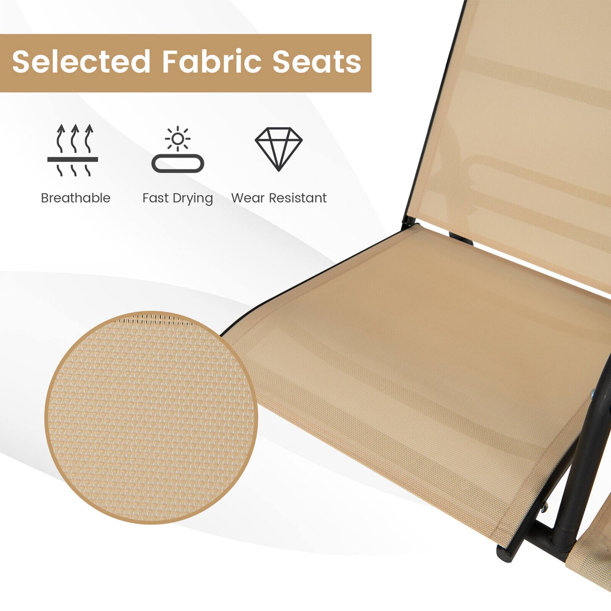 Alt View 3. Gymax - Gymax 2-Person Porch Swing Adjustable Canopy Swing Chair w/ Tempered Glass Table - Beige.